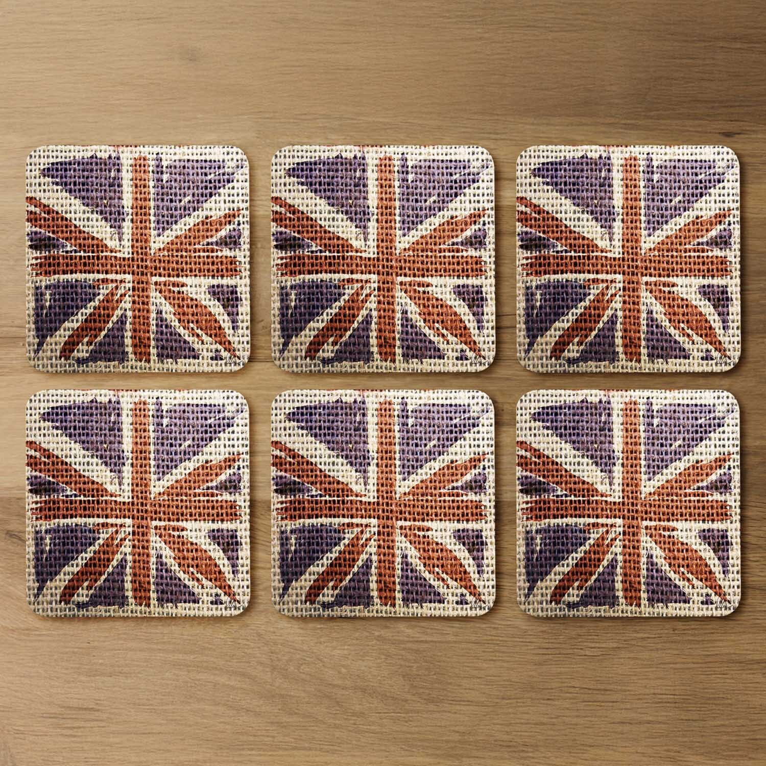 Image of Hessian Jack Coaster - Red