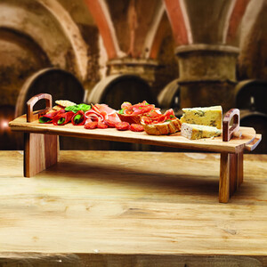 Artesa Acacia Wood Antipasti Platform Platter, Large, 52x15x17cm, Gift Boxed