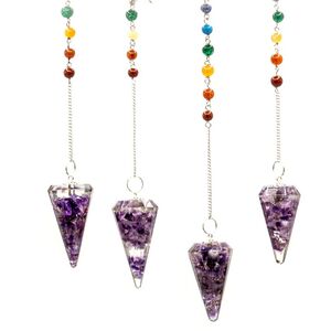 Orgonite Power Chakra Pendulum Amethyst