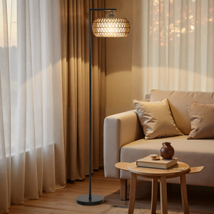 HOMCOM Boho Dimmable Floor Lamp