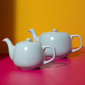 La Cafetire Classic 2 Cup Ceramic Teapot, Sky Blue Teapot, Non-Drip Spout 600ml