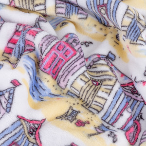 Beach Huts Printed Soft Fleece Throw