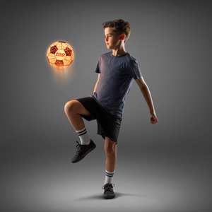 Pro Striker Pro Glow LED Football Size 5- LightUp Night Play Ball Orange