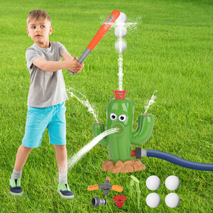 2 in 1 Summer Garden Helicopter and Baseball Squirt Sprinkler Toy