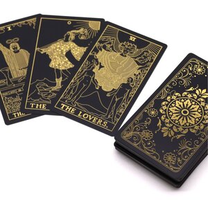 Gold Foil Tarot Card Set with Book Gift Box Elegant Mystic Deck