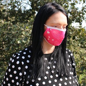 Reusable Pink Hearts Fashion Face Covering for Adults - Stylish  Eco-Friendly
