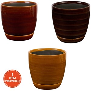 Glazed Plant Pot with Saucer