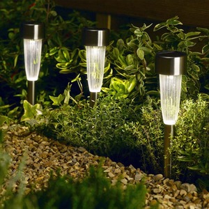 Pack Of 10 Smart Solar Fluted Stake Lights