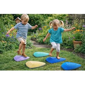 6pc Kids Non-Slip River Stepping Stones for Balance Play