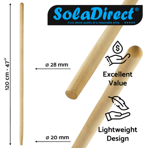 2 x Wooden Handle 120 cm / 47