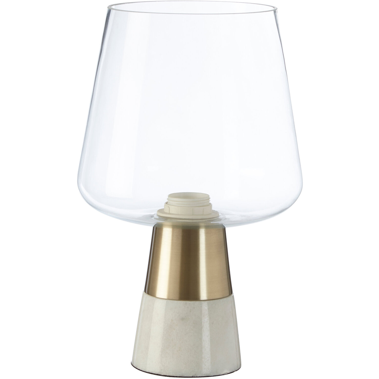 Sebah Table Lamp with Marble Base and Glass Shade - Gold