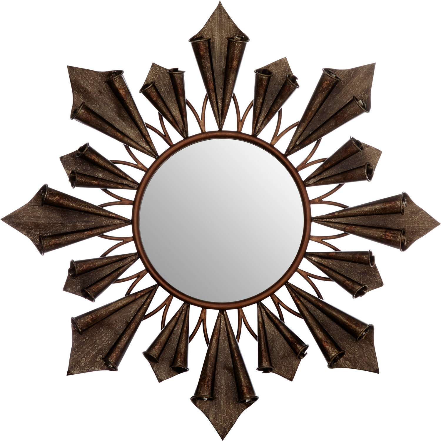 Marcia Silver Finish Wall Mirror - Brown