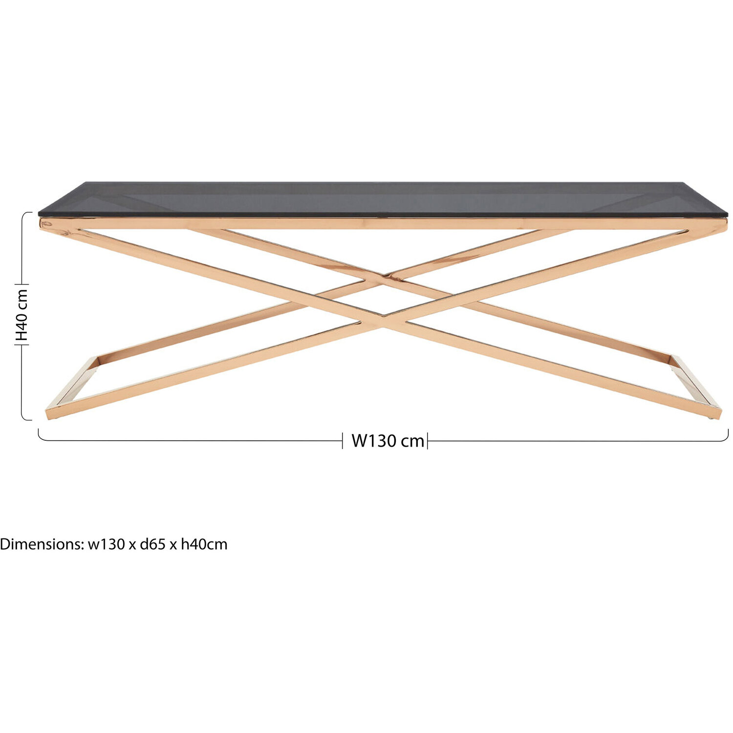 Montril Glass Top Criss Cross Coffee Table - Black