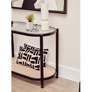 Cebu Rattan and Glass 2 Tier Console Table