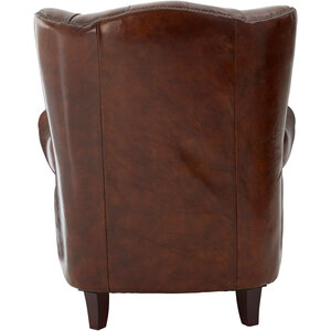 Victor Brown Leather Scroll Armchair