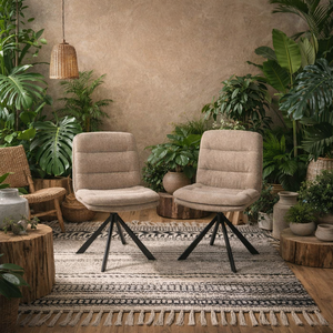 Havdrup Alea Fabric Swivel Dining Chairs Set of 2