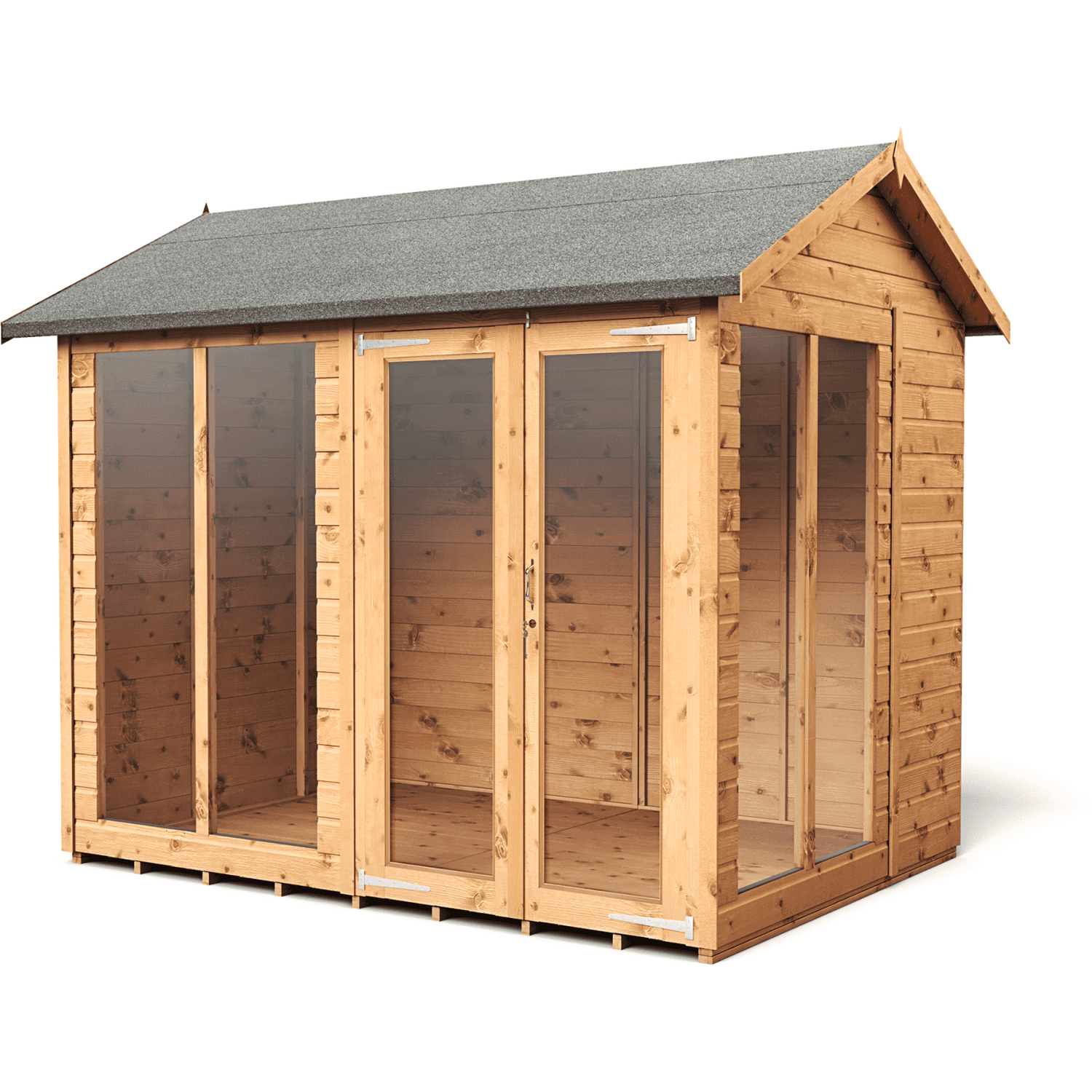 Empire 6x8 Apex Summerhouse with a Double Door - Brown
