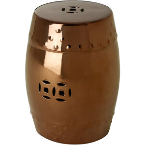 Torcello Complements Copper Finish Table And Stool