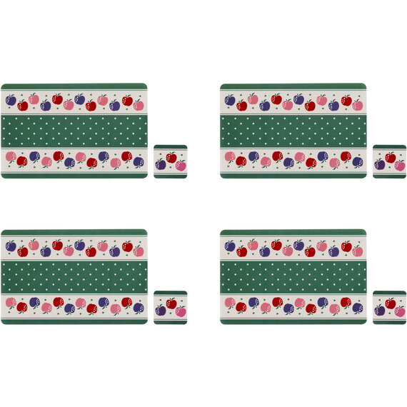 Set of 4 Candy Apple Placemats And Coasters