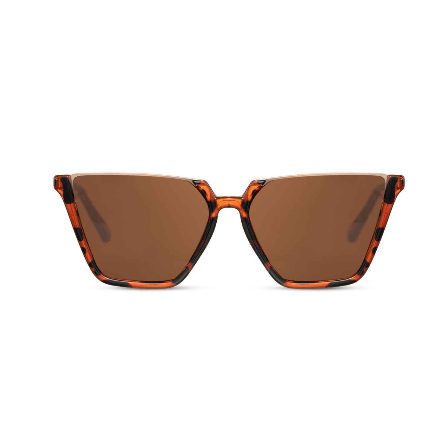 Sunglass Station Modern Cat-Eye Unisex Sunglasses - Classic Brown