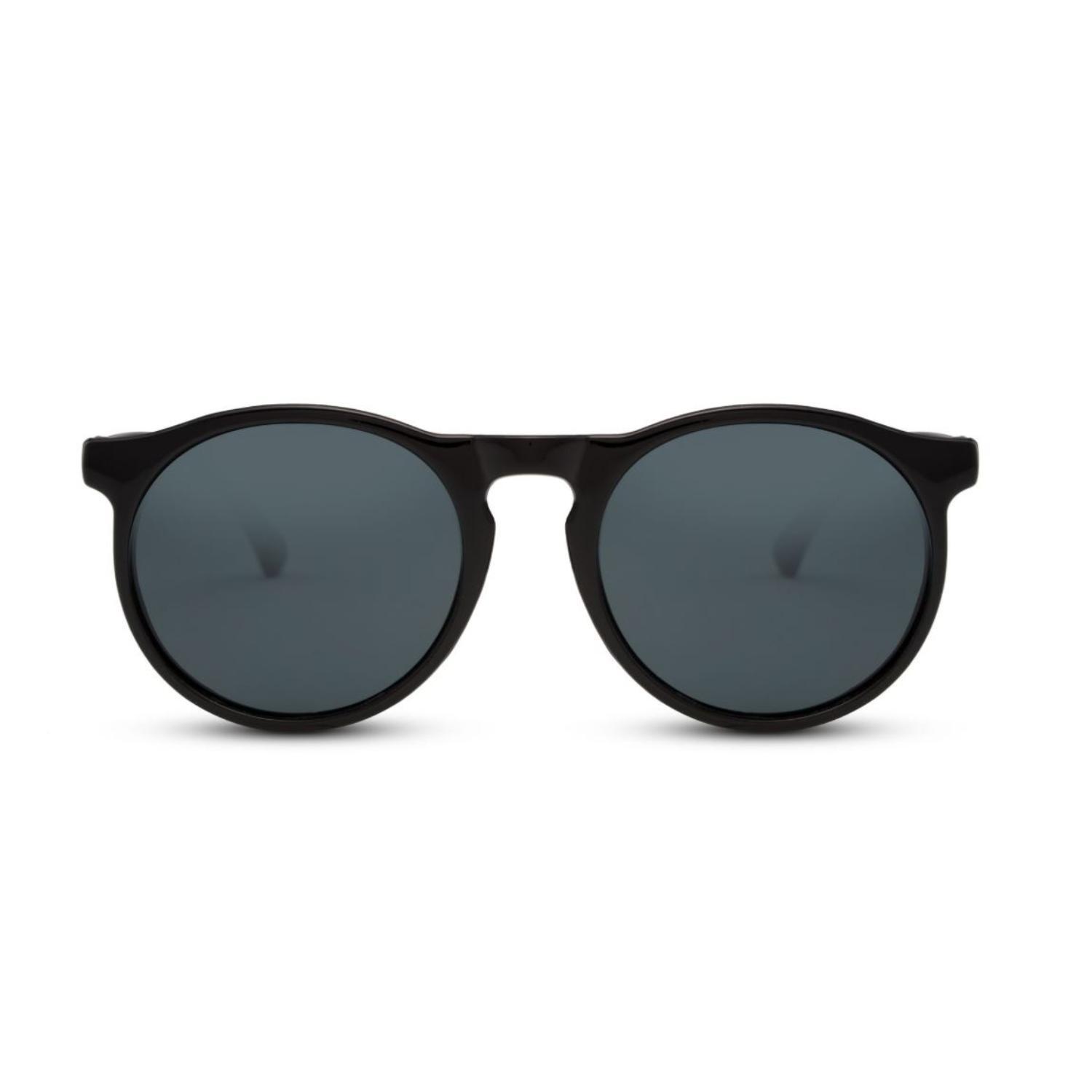 Sunglass Station Vintage Round Unisex Sunglasses - Glossy Black