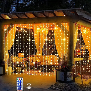 300 LED Curtain Fairy Lights with Remote Hooks USB Powered