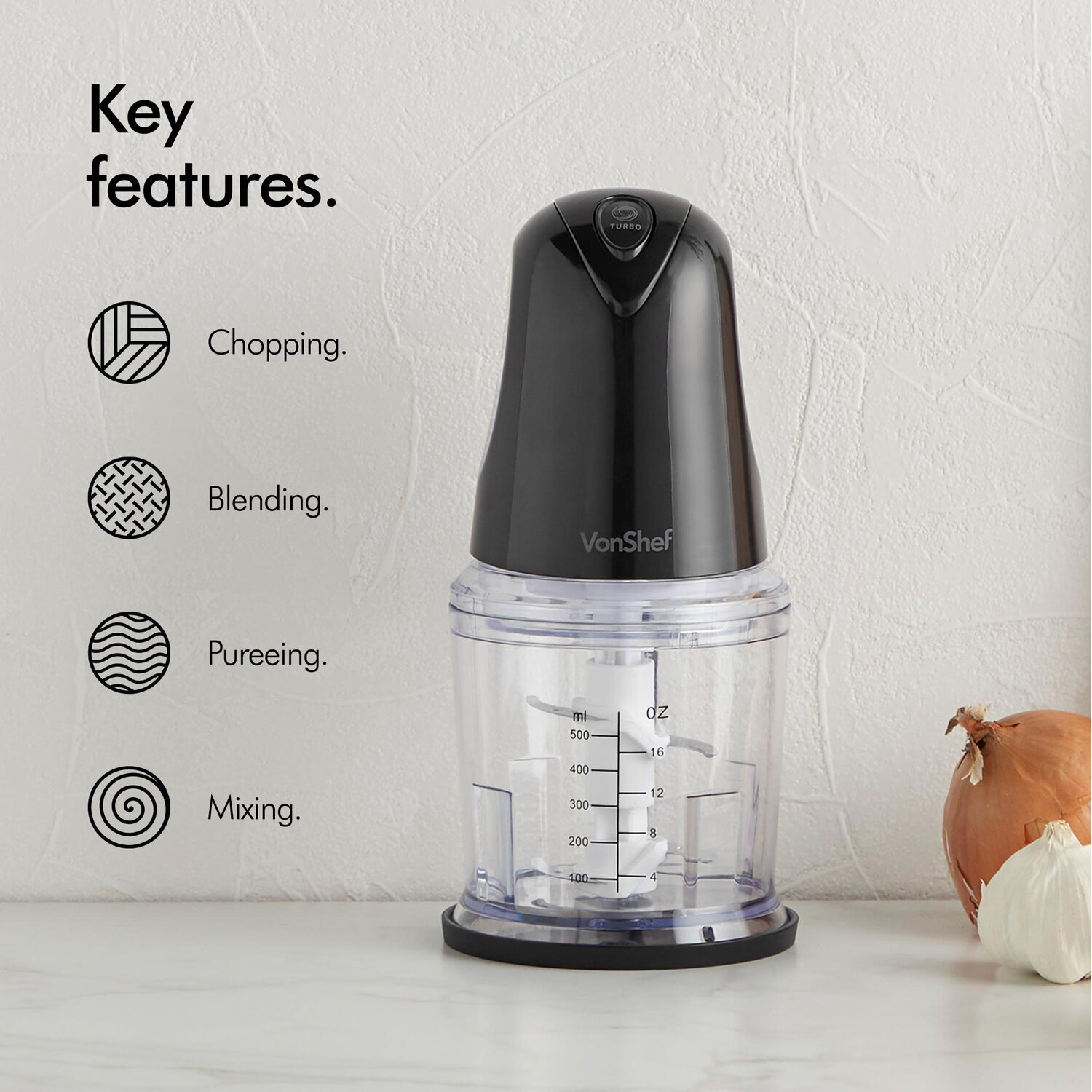 Electric Mini Chopper with 2 Speeds