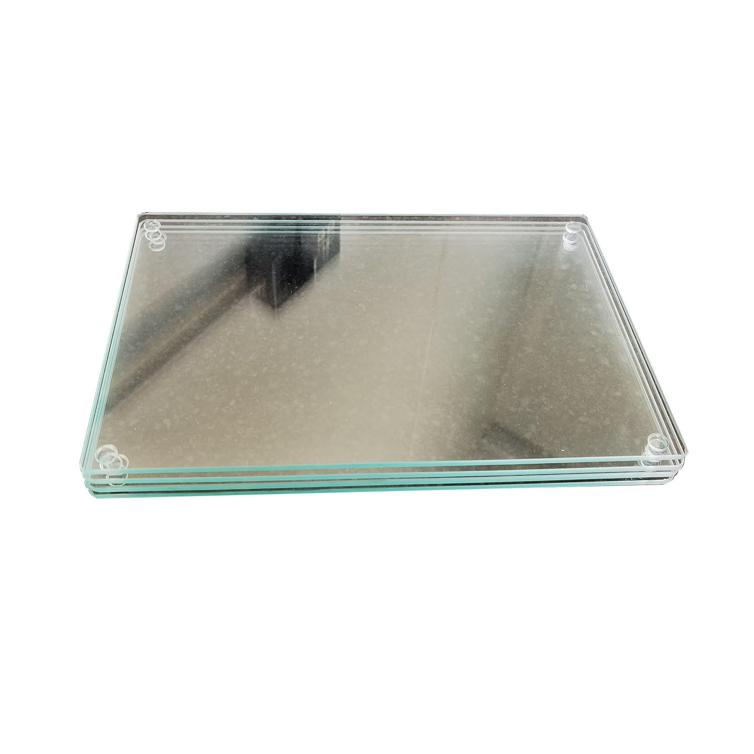 2 x Glass Worktop Saver Kitchen Chopping Board - Clear