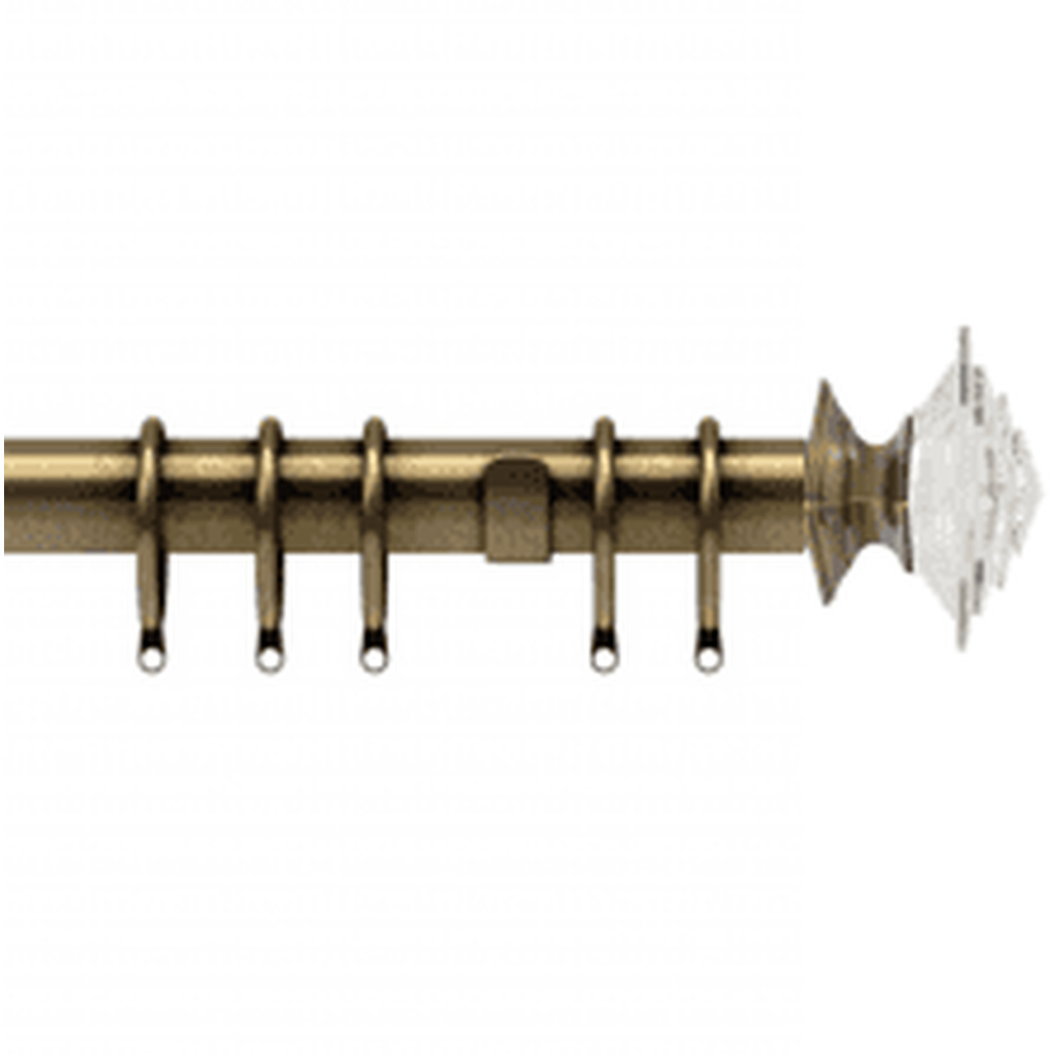 35mm Fixed Length Metal Curtain Pole Set Antique Brass Luxe Aztec Finial - Antique Brass / 230cm