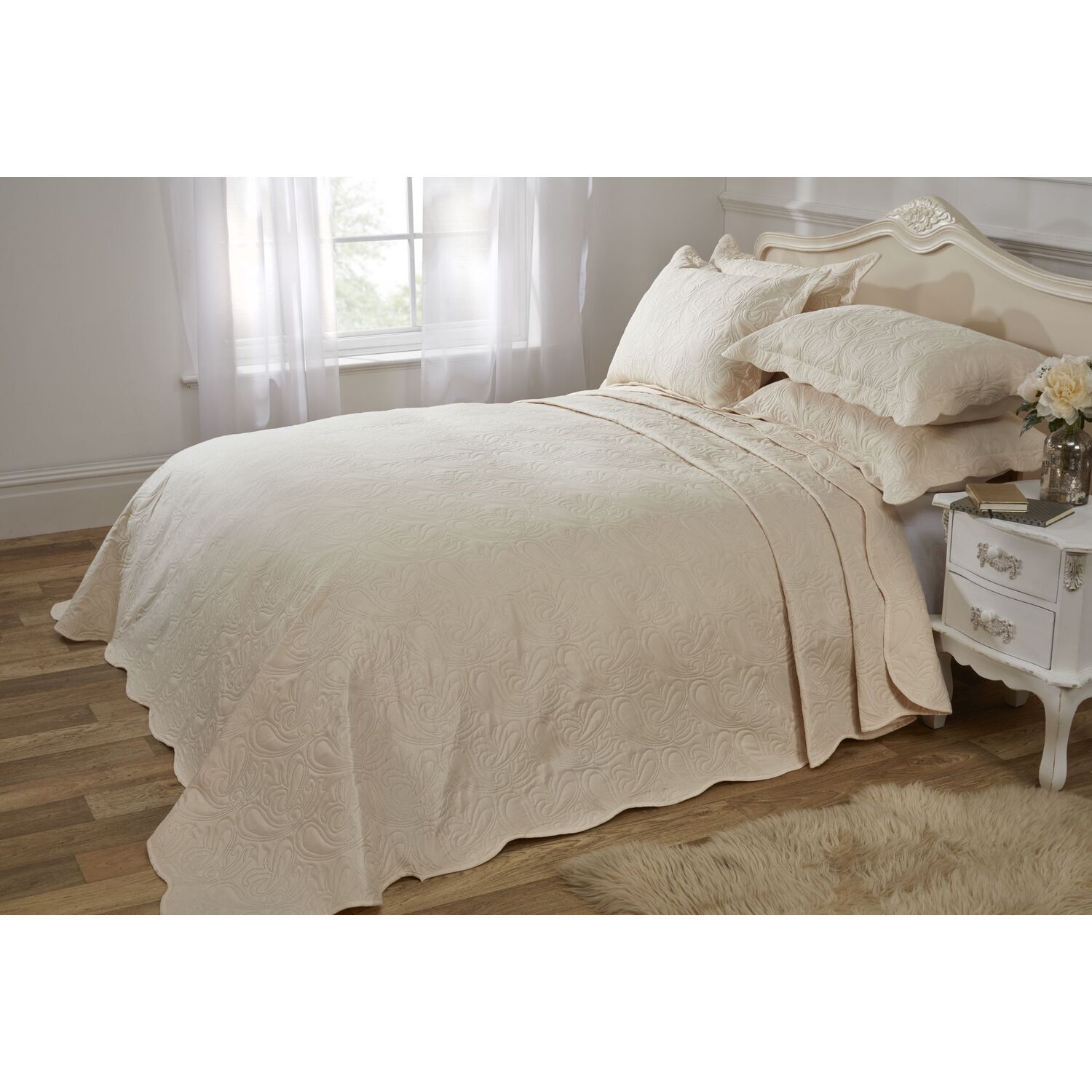 Athena Bedspread Set For King Bed - Aubergine
