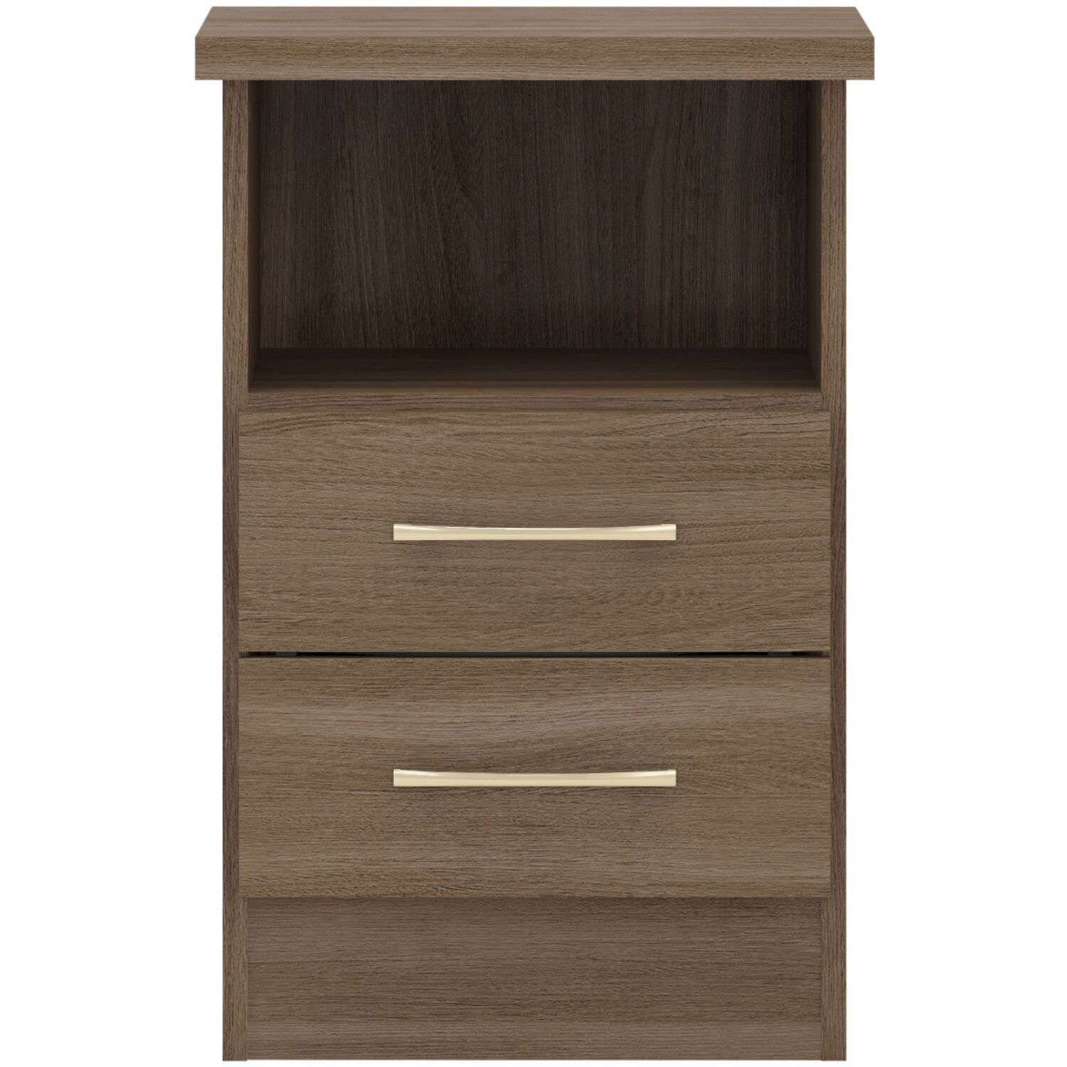 Nevada 2 Drawer Bedside - Rustic Oak