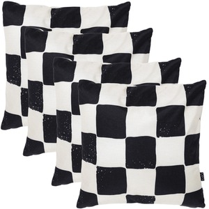 4 Pack Cushion 43x43 Kyoto Fabric, Checkerboard Mono