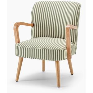 Sylvie Accent Chair Stripe Oak Effect Legs