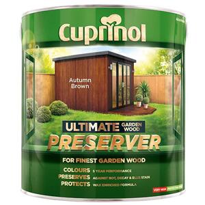 Cuprinol Ultimate Garden Wood Preserver Autumn Brown 4 Litre
