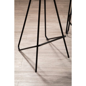 District Wooden Top Bar Stool With Metal Legs