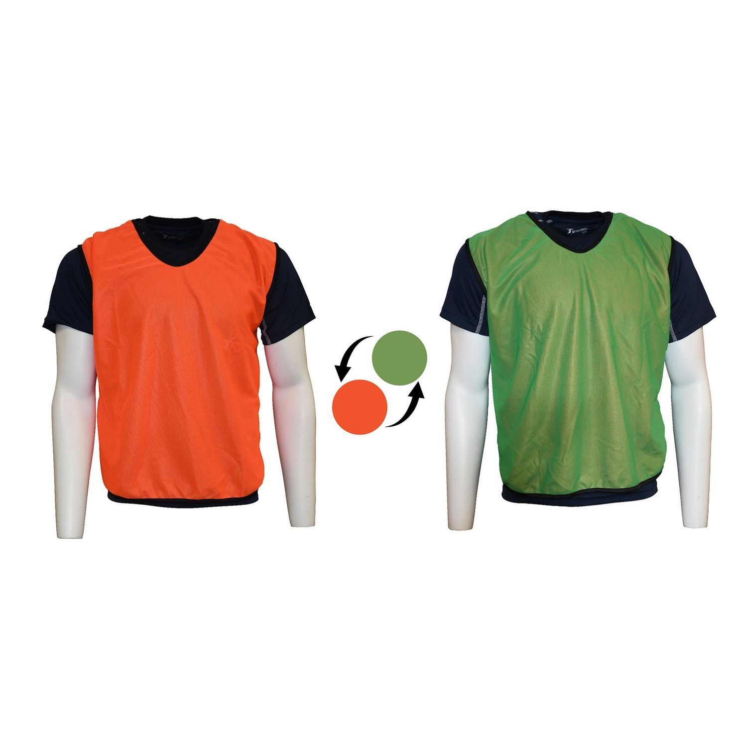 Precision Childrens/Kids Plain Mesh Reversible Training Bib - Orange/Green