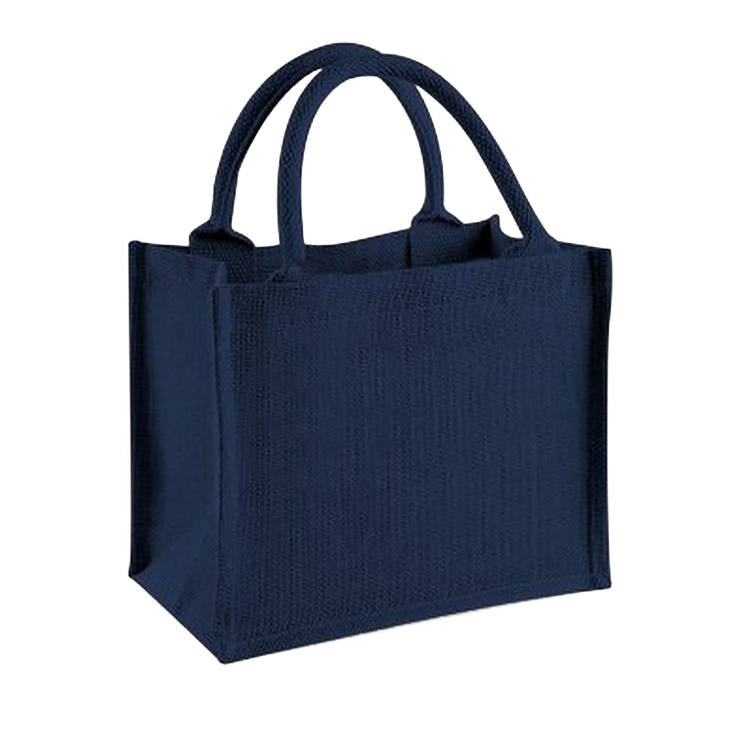 Westford Mill Jute Mini Gift Bag (6 Litres) (Pack Of 2) - Navy/Navy