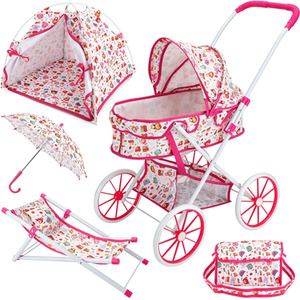 Baby Doll Stroller Playset Play Tent Beach Chair Role Play Toy