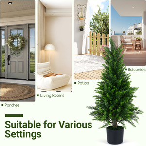 Set of 2 Artificial Cedar Cypress Trees