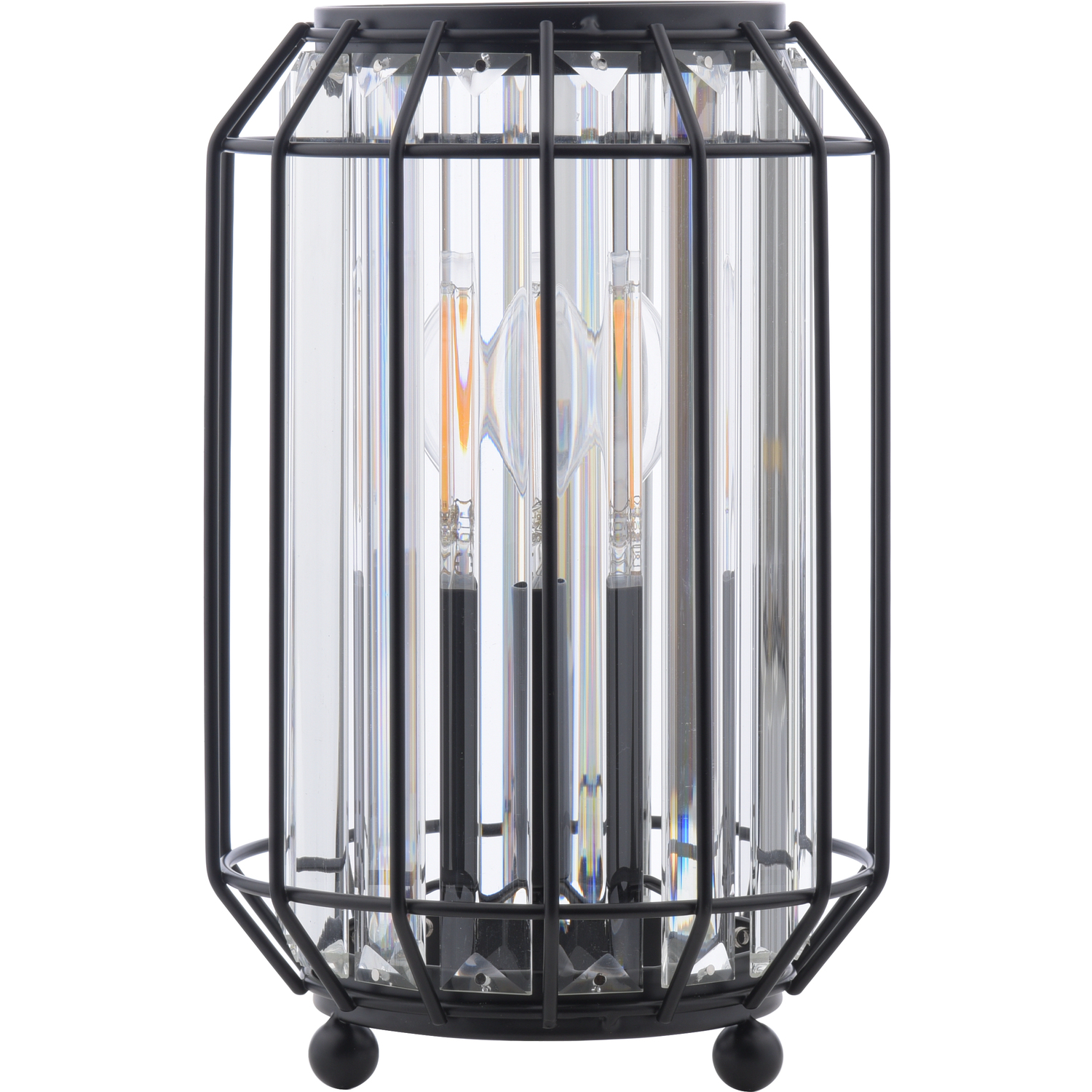 Dar Naeva Table Lamp Matt Black Crystal