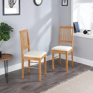 Pair of Solid Wood chairs in Oak finish
