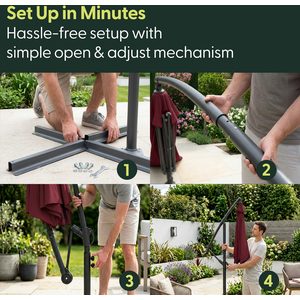 3M Cantilever Garden Parasol with Cover