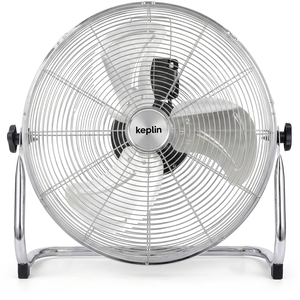 KEPLIN 12inch Heavy Duty Black Floor Fan - 3 Speeds, Adjustable Head