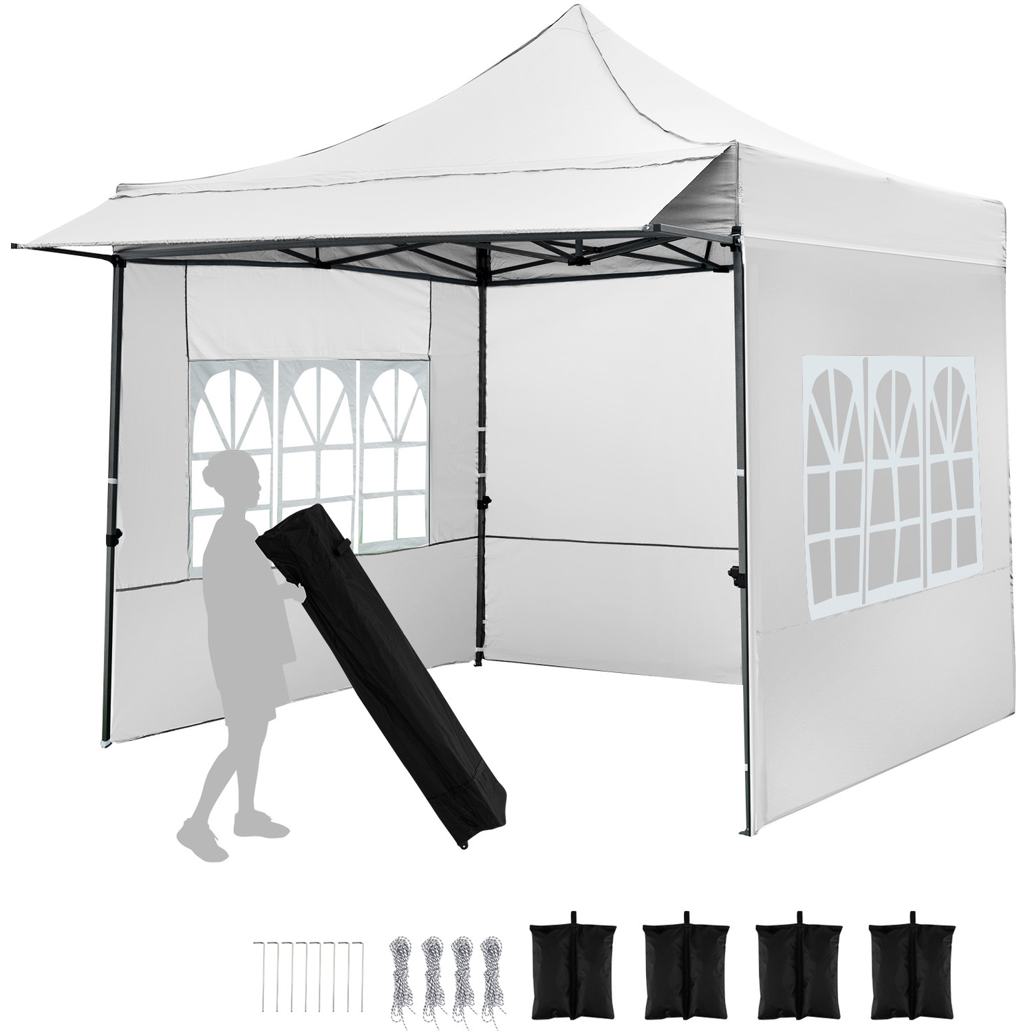 Costway Pop Up Canopy Tent With 3 Sidewalls