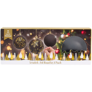 Pack of 3 Scratch Art Baubles