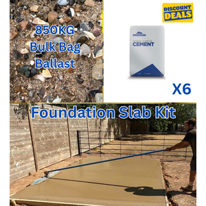 Foundation Slab Kit 10m² x 50mm - 850kg ballast and 6 x 25kg cement bags