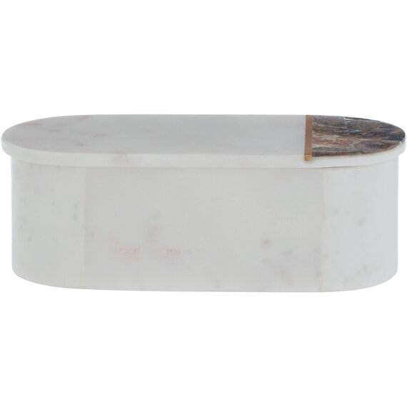 Marella White Marble and Paua Shell Trinket Box