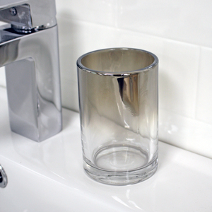 Showerdrape Ombre Smoked Glass Tumbler/Toothbrush Holder