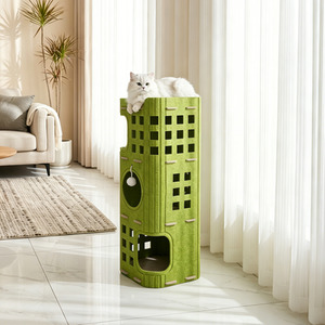 Cat House with Hanging Fluffy Ball Indoor Cat House