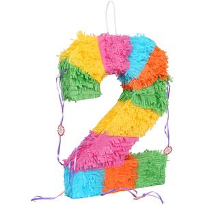 Pinatas Number 2 Cardboard Pinata - W35cm x D7.5cm x H50cm - Multi